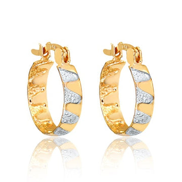 18K Gold Layered Oro Laminado Hoops 21.0518